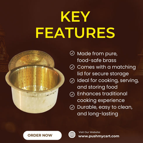Brass Kitchen Purpose Bhagona With Lid