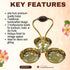 Brass Showpiece 3 Bowl Holder 240g