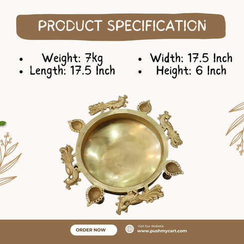 Brass Urli With Deepak 7kg