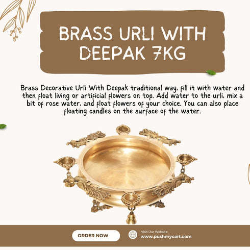 Brass Urli With Deepak 7kg