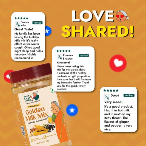 Sweet Karam Coffee Paati's Golden (Turmeric) Milk Mix (Winter Special)