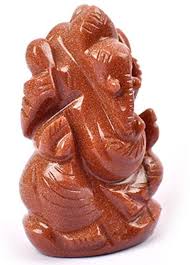 Hand Carved Gemstone Ganpati Murti for Pooja