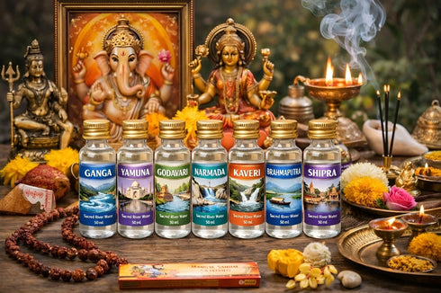 Sapta Nadi Jal – 7 Sacred Rivers Holy Water Set (50 ml Each)