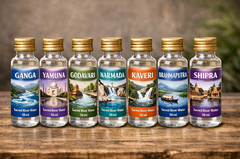 Sapta Nadi Jal – 7 Sacred Rivers Holy Water Set (50 ml Each)