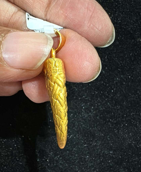 22 Carat Gold Tiger'S Nail Locket 2.06g by Mahita Collections