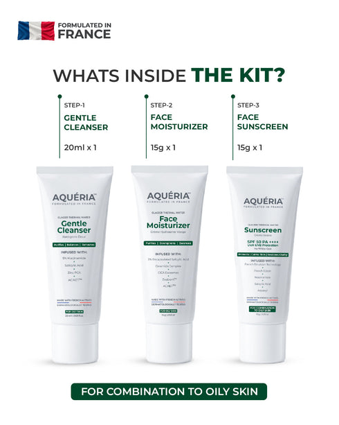 Aqueria Multi Active Discovery Kit for Acne Control Oil Balance and Breakout Prevention