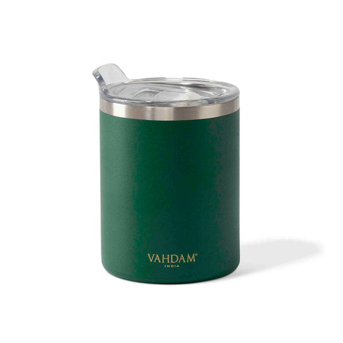 Vahdam Tea Hustle Tumbler Insulated Dark Green