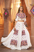 Shubhkala White Beautiful Embroidered Designer Koti Style Chaniya Choli for Navratri
