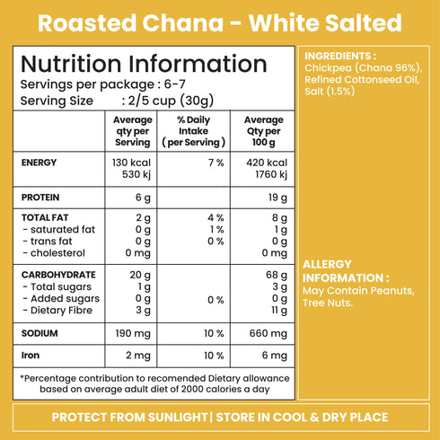 Jabsons Foods White Salted Roasted Chana