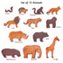 Ariro Toys Wooden Wild Animals Set of 12