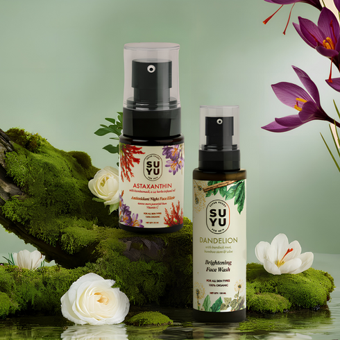 Suyu India All You Need Bundle Astaxanthin Night Elixir Dandelion Brightening Face Wash