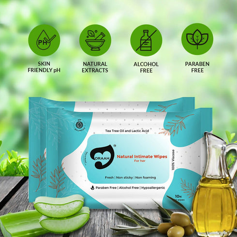 Oraah PCOS PCOD Care Combo |Kahwa Tea Hair Removal Cream & Intimate Wipes