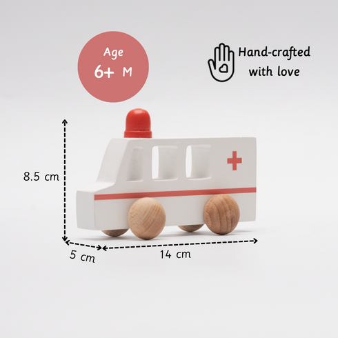 Ariro Toys Wooden Ambulance