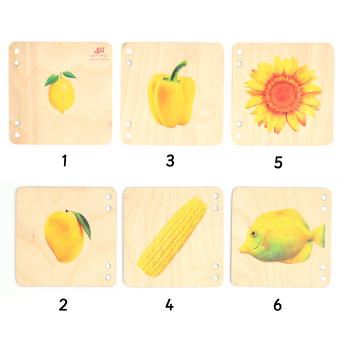 Ariro Toys Wooden Pictorial Books- Primary colours