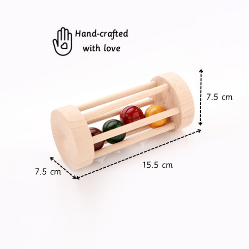Ariro Toys Wooden Rolling Rattle