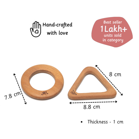 Ariro Toys Wooden Teethers - Circle and Triangle