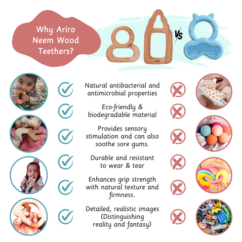Ariro Toys Wooden Teethers - Pacifier and Milk bottle