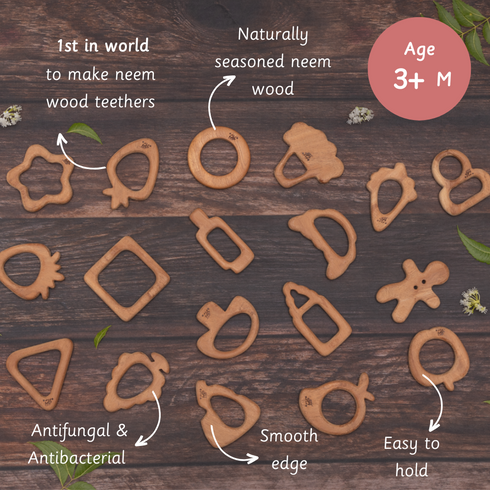 Ariro Toys Wooden Teether - Shapes