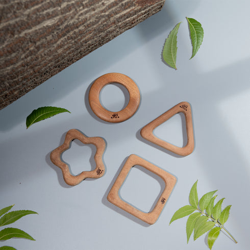 Ariro Toys Wooden Teether - Shapes