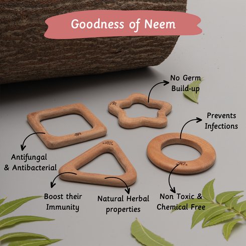 Ariro Toys Wooden Teether - Shapes