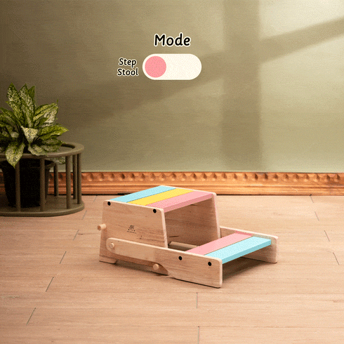 Ariro Toys Wooden Convertible Step Stool and Chair