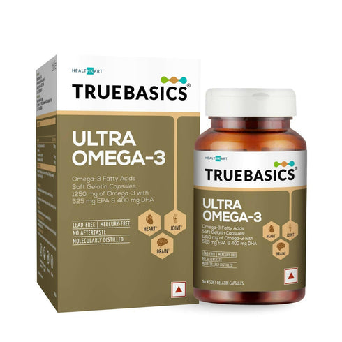 TrueBasics Ultra Omega 3 Fish Oil Capsules for Women & Men