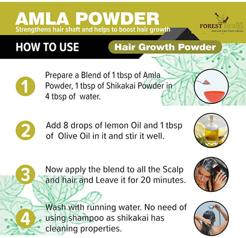 Forest Herbs 100% Natural Organic Amla| Reetha| Shikakai Powder Combo