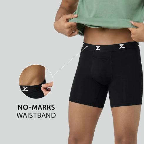 XYXX Super Combed Cotton-Modal Boxer Briefs - Black Knight