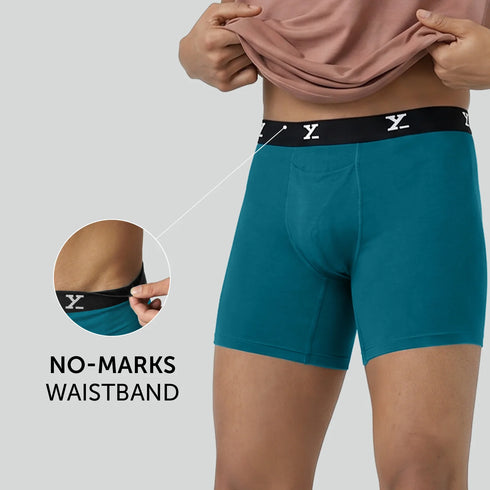 XYXX Super Combed Cotton-Modal Boxer Briefs - Aqua Blue