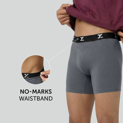 XYXX Super Combed Cotton-Modal Boxer Briefs - Charcoal Grey