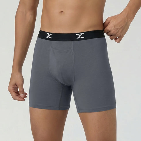 XYXX Super Combed Cotton-Modal Boxer Briefs - Charcoal Grey