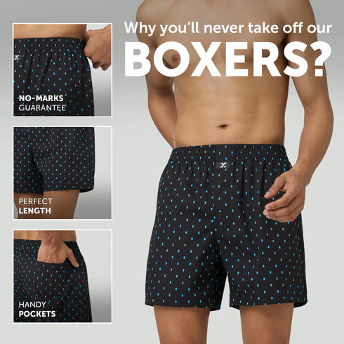 XYXX Astor Lounge Inner Boxers Boxy Black