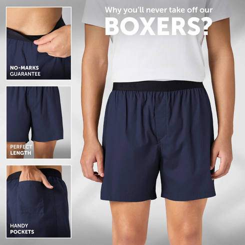 XYXX Solid Inner Boxers - Navy Blue