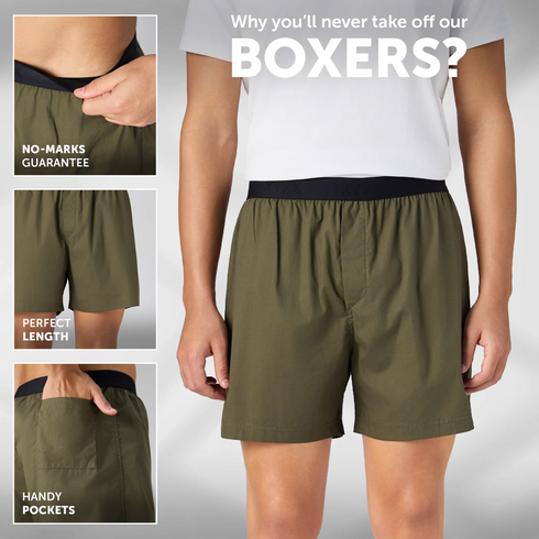 XYXX Solid Inner Boxers - Olive Green