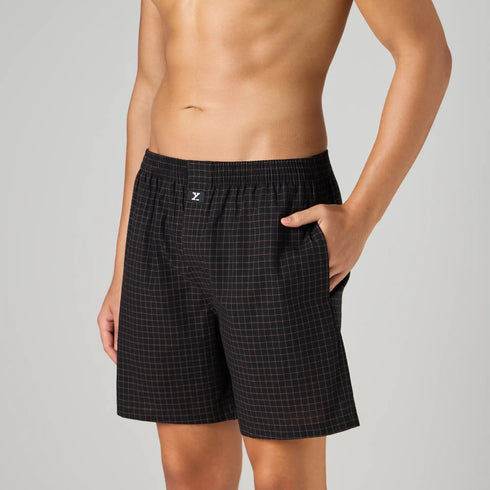 XYXX Printed Outer Boxers - Mocha Black