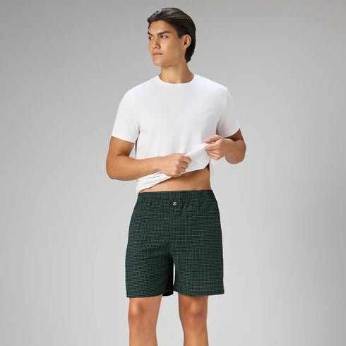 XYXX Printed Outer Boxers - Forest Green