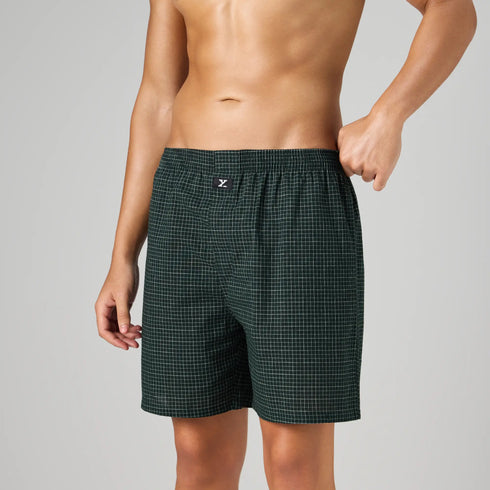 XYXX Printed Outer Boxers - Forest Green