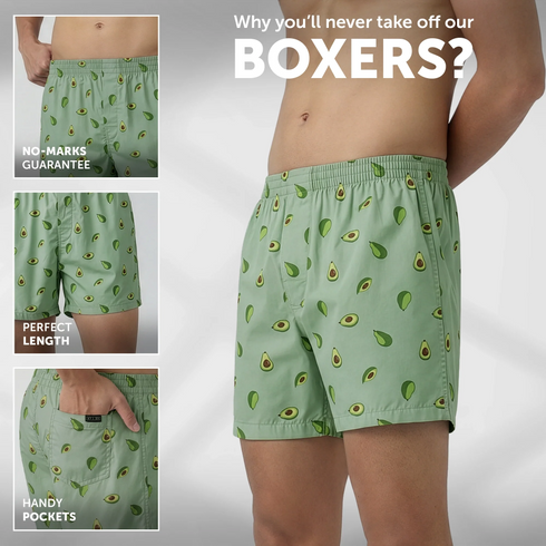 XYXX Printed Inner Boxers - Avocado Green