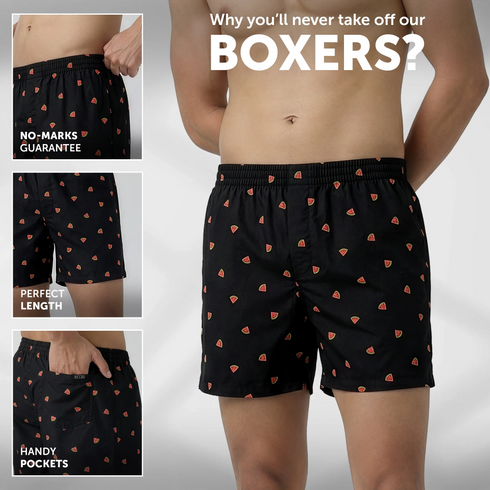 XYXX Printed Inner Boxers - Watermelon Black