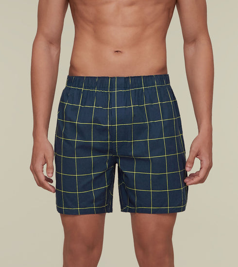 XYXX Checkmate Combed Cotton Boxers Lemon Burst