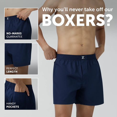 XYXX Pace Cotton Boxer Midnight Blue