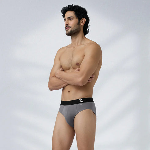 XYXX Aero Silver Cotton Briefs Ash Grey