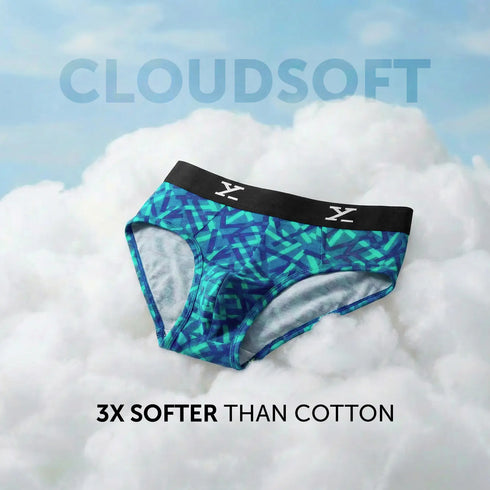 XYXX Shuffle Modal Briefs Aqua Strokes
