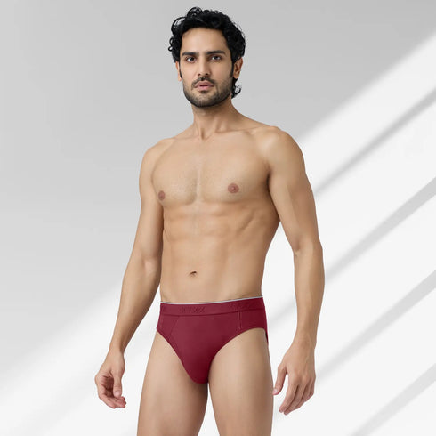 XYXX Crux Cotton Stretch Briefs Bold Burgundy