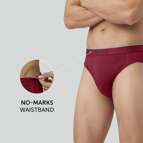 XYXX Crux Cotton Stretch Briefs Bold Burgundy