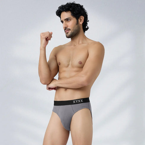 XYXX Pace Cotton Rib Briefs Ash Grey