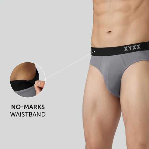 XYXX Pace Cotton Rib Briefs Ash Grey