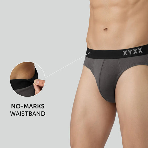XYXX Pace Cotton Rib Briefs Charcoal Grey