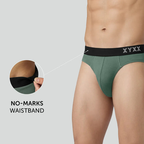 XYXX Pace Cotton Rib Briefs Olive Green