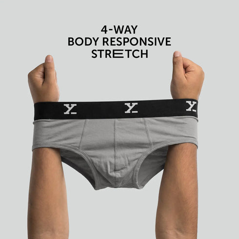 XYXX Super Combed Cotton-Modal Briefs - Ash Grey